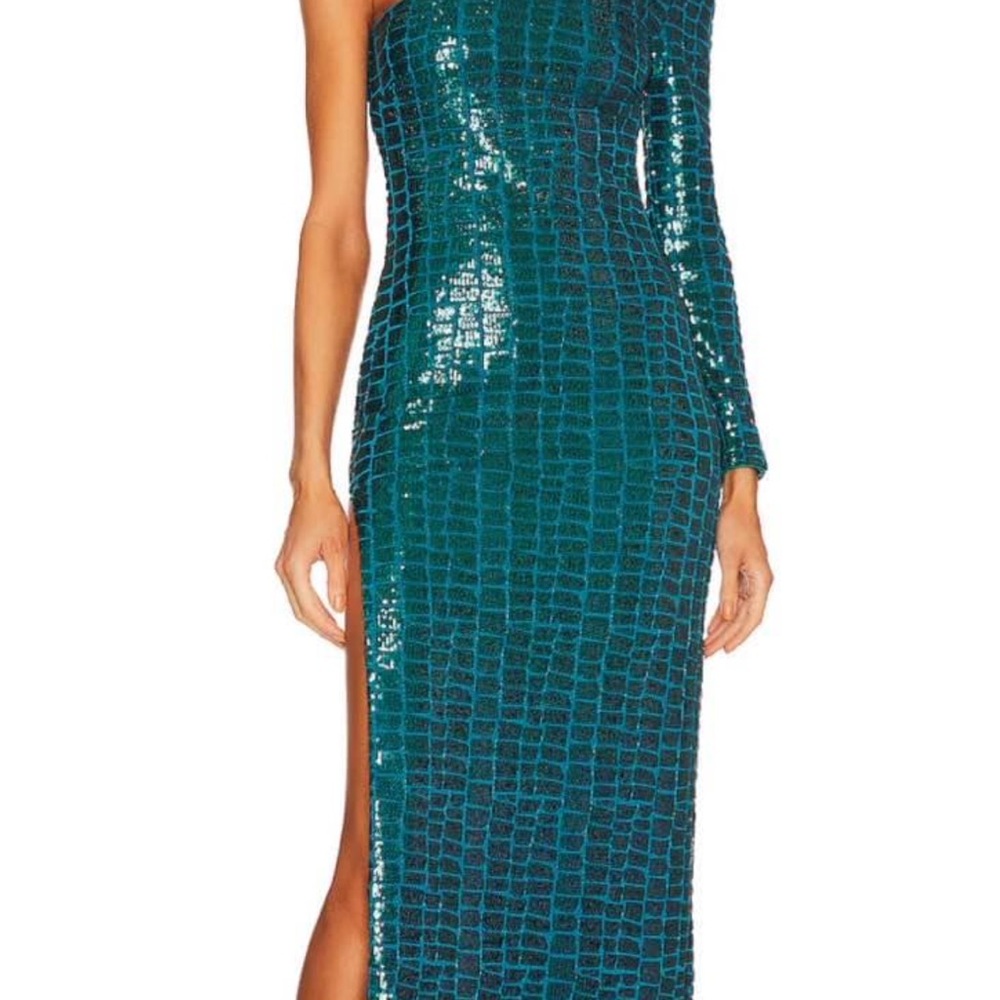 Elegant Teal One-Shoulder Dress